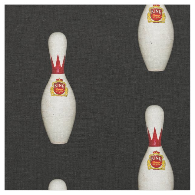 King Pin Bowling Pin Fabric (Close Up)