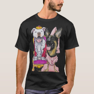 King Pit Bull And Queen German Shepherd T-Shirt