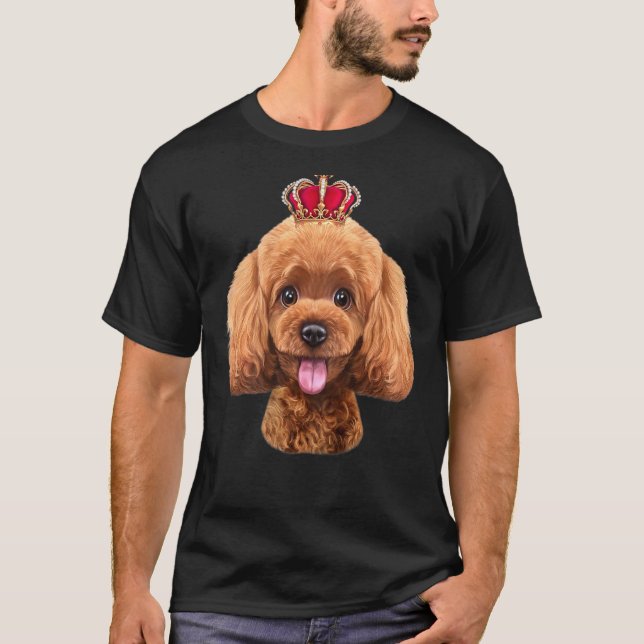King Playful Toy Poodle Dog Wearing An Imperial Cr T-Shirt (Front)