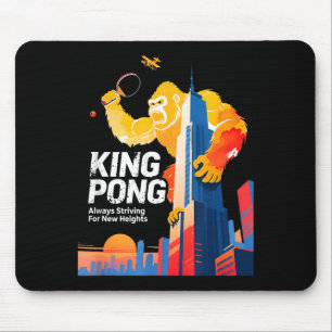 King Pong Funny Table Tennis Fan Poster Style Mouse Mat