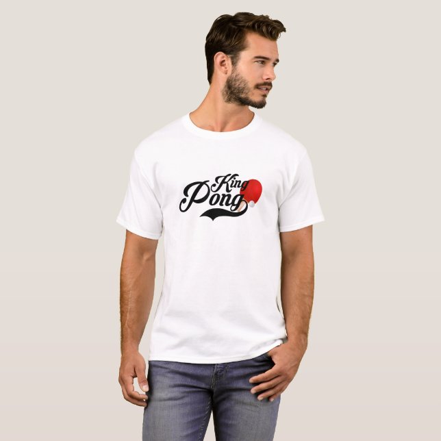 King Pong T-Shirt | Funny Ping Pong Champion Tee (Front Full)