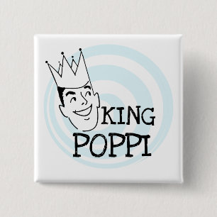 King Poppi T-shirts and Gifts 15 Cm Square Badge