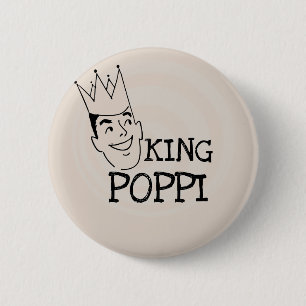 King Poppi T-shirts and Gifts 6 Cm Round Badge