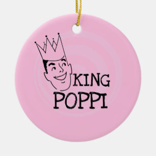 King Poppi T-shirts and Gifts Ceramic Tree Decoration