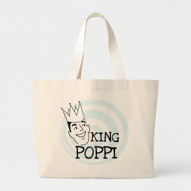 King Poppi T-shirts and Gifts Large Tote Bag (Front)