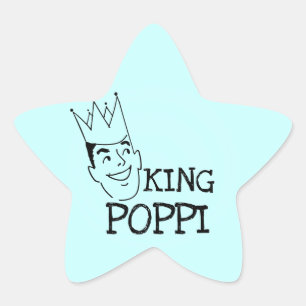 King Poppi T-shirts and Gifts Star Sticker