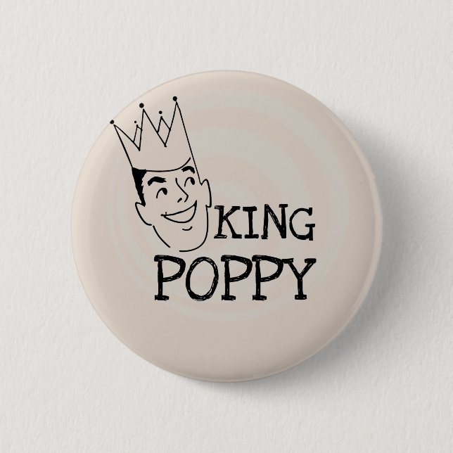 King Poppy T-shirts and Gifts 6 Cm Round Badge (Front)