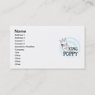 King Poppy T-shirts and Gifts Business Card