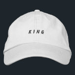 KING Powerful Men Boy Handsome White Classic Cap<br><div class="desc">Rule the day with this stylish "KING" cap. Embroidered or printed text highlights your bold personality. The 100% cotton fabric is soft yet durable,  designed for long-lasting wear. An adjustable strap at the back offers a personalised fit. Perfect for adding a touch of confidence to any casual ensemble.</div>