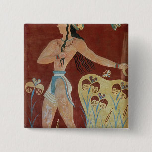 King-Priest or Prince with Lilies 15 Cm Square Badge