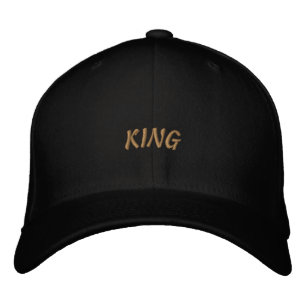 KING Printed Flexfit Wool-Hat Stylish Black Colour Embroidered Hat