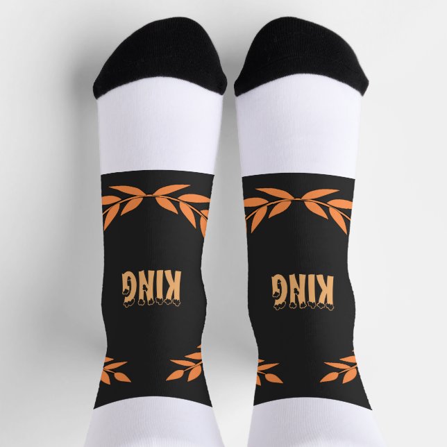 KING Printed Super Soft and Stretchy Premium Crew Socks (Top)