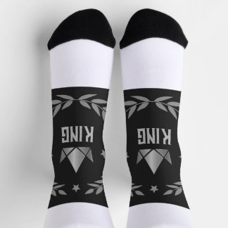 KING Printed with Stylish Crown Image Crew Socks