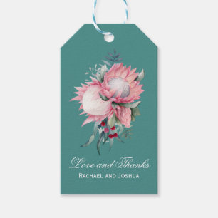 King Protea Botanical Wedding Thank You Gift Tags