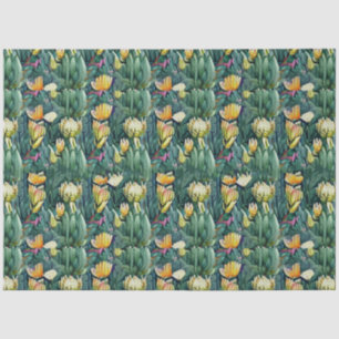 King Protea flower watercolor old botanical Tissue Paper