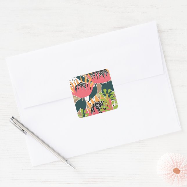 King Protea I Square Sticker (Envelope)