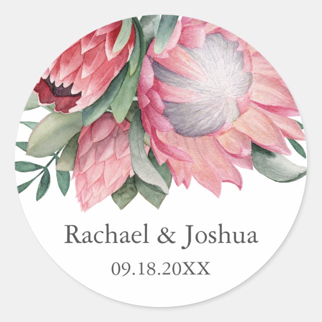 King Protea Personalised Botanical Envelope Seal (Front)