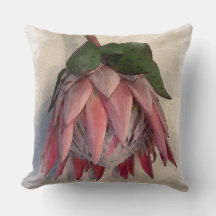 King Protea Watercolor paper Pillow