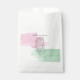 King Protea Watercolor Wedding Favour Bags