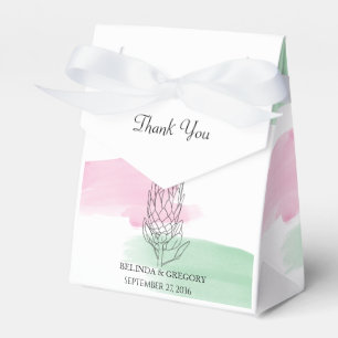 King Protea Watercolor Wedding Favour Box