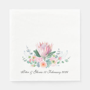 King Protea Wedding Napkin from the Protea Set 