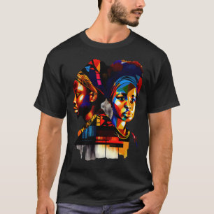 King & Queen African Abstract Melanin Fun Black Hi T-Shirt
