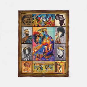 King Queen African Culture Bedding Fleece Blanket