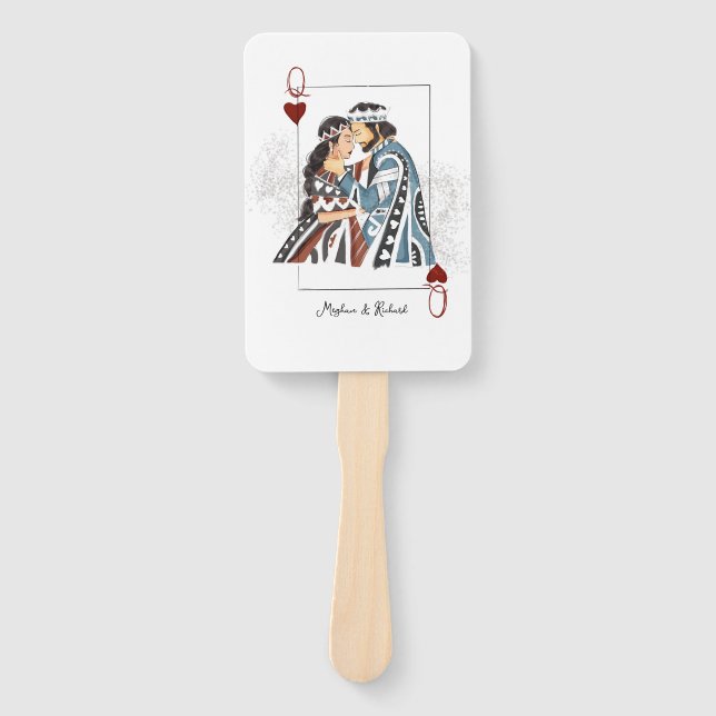 King queen couple card hand fan (Front)