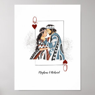 King queen couple card poster