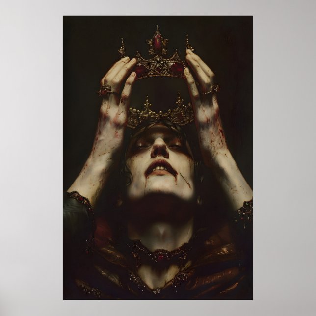 King Queen Crown Royal Art Painting Print (Front)