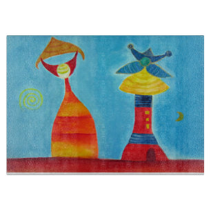 King Queen Glass Chopping Board 11" x 8"