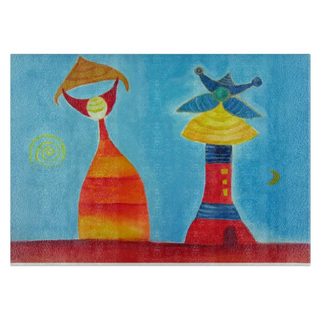 King Queen Glass Chopping Board 11" x 8" (Front)