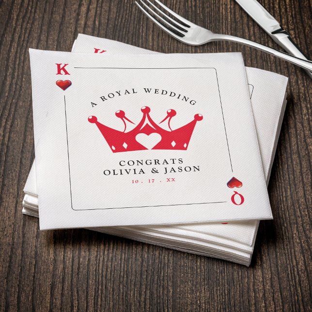 King & Queen of Hearts Casino Poker Card Wedding Napkin (King & Queen of Hearts Casino Poker Card Wedding Napkins
)