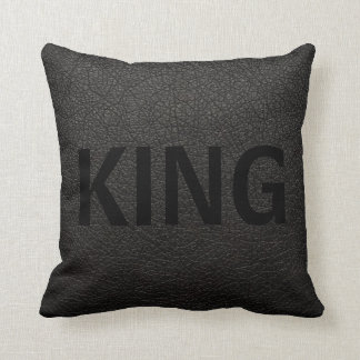 KING QUEEN on black leather Cushion