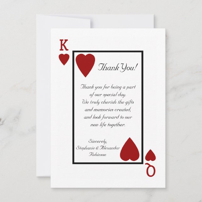 King/Queen Playing Card Thank You Notes (Front)