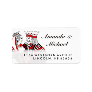 King & Queen Playing Cards Wedding Address Labels