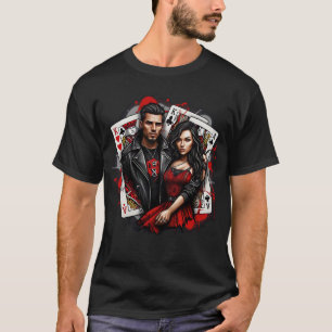 King & Queen Street Art T-Shirt Bold Red & Black