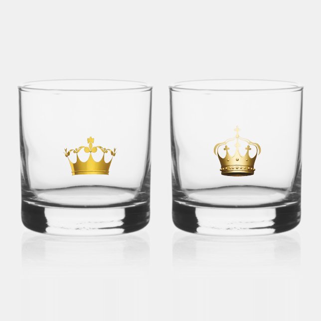 King queen  whiskey glass (Front)