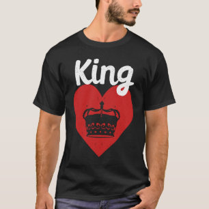 King Red Heart Crown Silhouette Couples Man Woman  T-Shirt