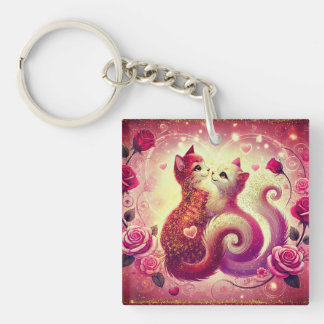King ring - pink pussy cats key ring