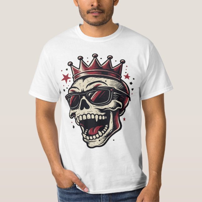 King Rockstar Skull with Sunglasses T-Shirt (Front)