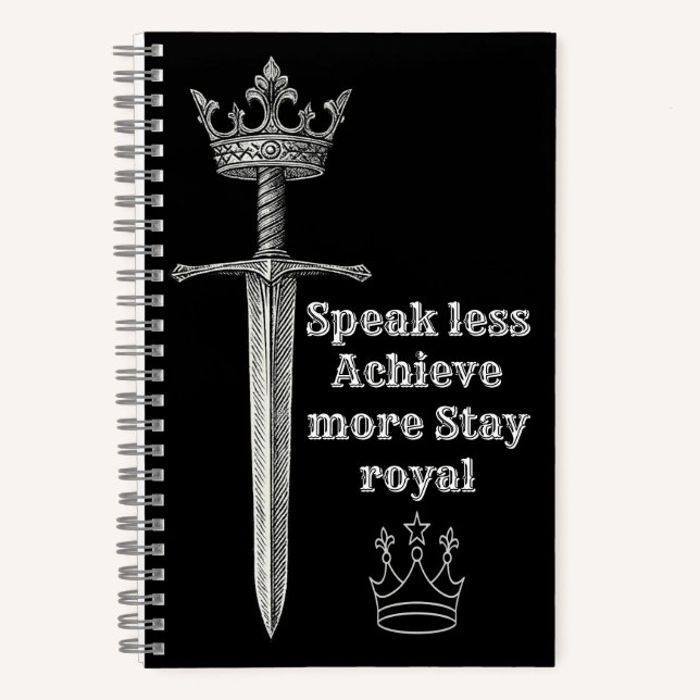 KING – Royal Crown Black Sketch Notebook | Boss Id (Front)