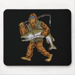 King Salmon Fishing Trout Hunting Bigfoot Fisherme Mouse Mat