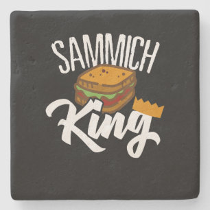 King Sandwich Fars Day Food Diet Chef Artist Gift Stone Coaster