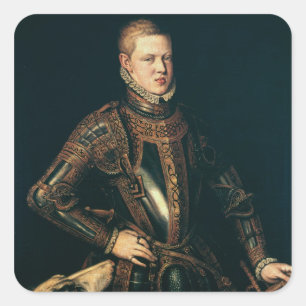 King Sebastian  of Portugal, c.1571 Square Sticker