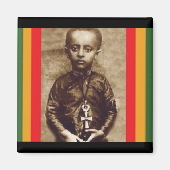 King Selassie I in his Youth (Rasta Heart) Magnet (Front)