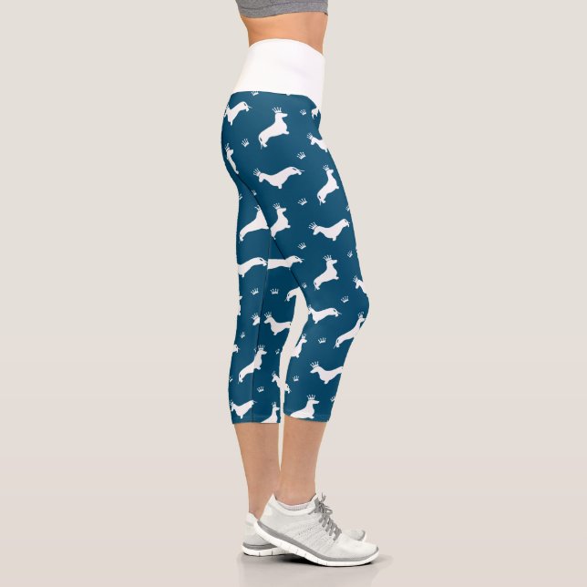 King Short Hair Dachshund - pattern 2 Capri Leggings (Right)