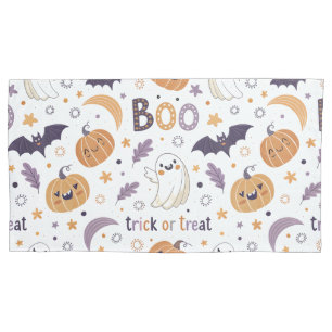 King Size Pillowcase with Cosy Ghosts & Pumpkins