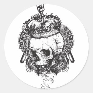 King Skull Classic Round Sticker