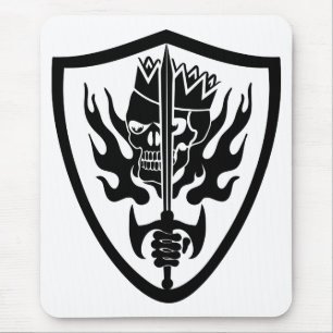 King Skull Flaming Shield Mouse Mat